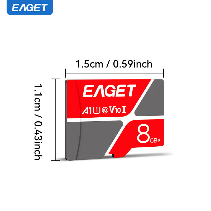 High-Speed Memory Card - Red and Gray, U3 Class 10, 8GB/16GB/32GB/64GB Options - for Smartphones, Tablets and Security Cameras, Device Memory Expansion