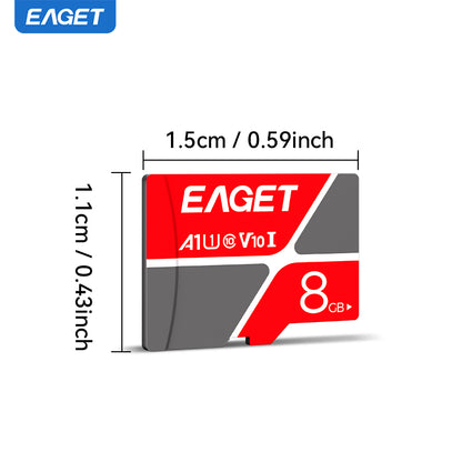 High-Speed Memory Card - Red and Gray, U3 Class 10, 8GB/16GB/32GB/64GB Options - for Smartphones, Tablets and Security Cameras, Device Memory Expansion