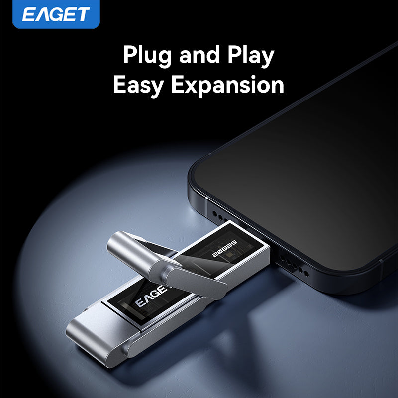 1TB/512GB Solid-State Flash Drive, USB3.2 to Type-C Dual-interface, 20Gbps High Speed Transmission