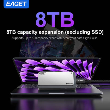 M.2 NVMe SSD 80Gbps Enclosure, Intel JHL9480, Three-Chip Solution, Intelligent Cooling System, Compatible with Thunderbolt 5/ 4/ 3 and USB 4.0 V2.0/ USB 4.0/ 3.2/ 3.1/ 3.0