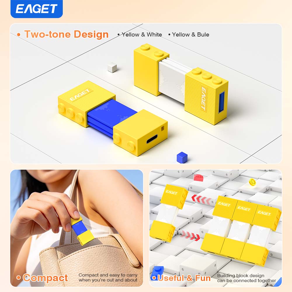 USB 3.2 Flash Drive 150Mb/S, Dual USB-A And Type-C, Thumb Drive Photo Stick, Push-Pull Design, 32/64/128/256GB Optional
