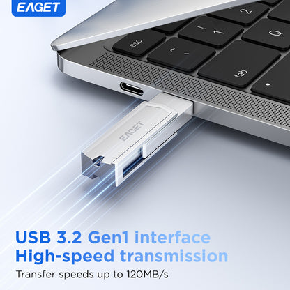 2-in-1 USB3.2 Flash Drive OTG Metal U Disk, 360° rotates USB Memory Stick, 32GB/64GB128GB/256GB/512GB/1TB High Speed Memory Stick Pen Drive, USB-A Or Typc-C Flash Drive Disk
