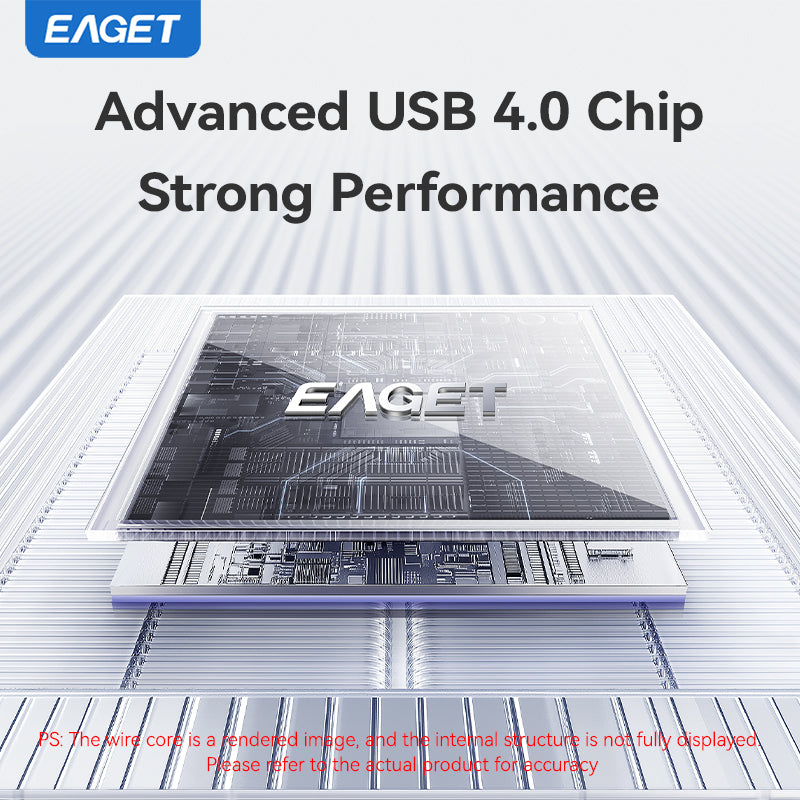 EAGET 40Gbps M.2 NVMe SSD Enclosure with Built-in Cooling Fan, Compatible with Thunderbolt 3/4, Support 2230 2242 2260 2280 (Only M Key)(SSD Not Include)