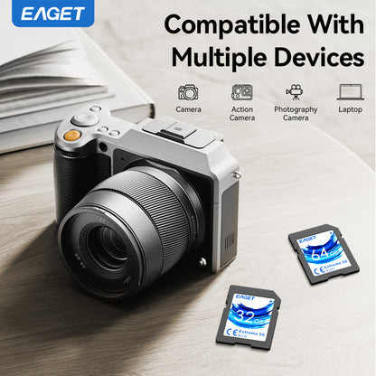 Extreme SD UHS-I Memory Card, 512GB/256GB/128GB/64GB/32GB, 4K HD Ready, Compatible With Camera, Laptops, High-Speed Data Storage for Photography & Video, Dslr Accessories, Content Creators