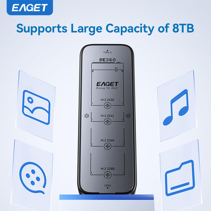 NVME & SATA M.2 SSD Enclosure Adapter, USB 3.2 Gen 2 (10 Gbps) to NVME PCIe SATA M-Key/(B+M) Key SSD External Enclosure Aluminum, Compatible with SSD 2230/2242/2260/2280