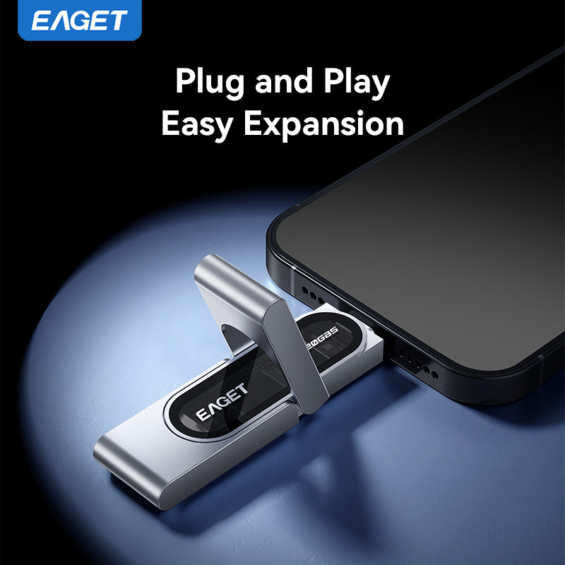 1TB/512GB Solid-State Flash Drive, 20Gbps High Speed Transmission, USB3.2 to Type-C Dual-interface