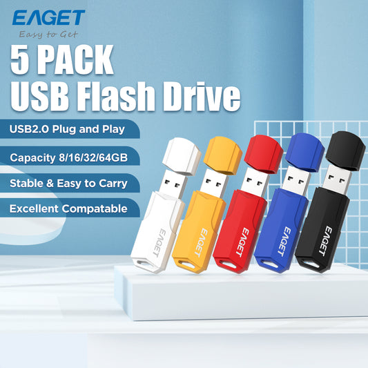 10/5Pack Multicolored USB 2.0 Flash Drive 4GB/8GB/16GB/32GB/64GB Optional Capacity, USB Memory Stick