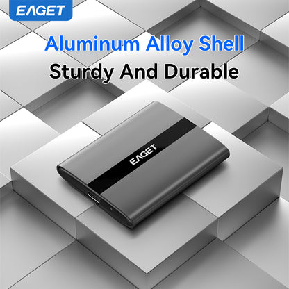 EAGET Portable Solid State Drive, 120GB/240GB/480GB/1TB/2TB High-Speed External Solid State Drive, USB3.2 Type-C SSD Hard Drive for iPhone 16/15/Pro, PS4, PC, MAC, TV, Tablet