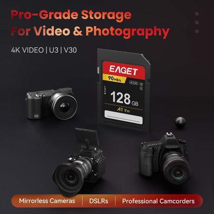 Extreme SD UHS-I Memory Card, 512GB/256GB/128GB/64GB/32GB, Compatible With Camera, High-Speed Data Storage for Photography & Video, for DSLR Cameras, Dslr Accessories