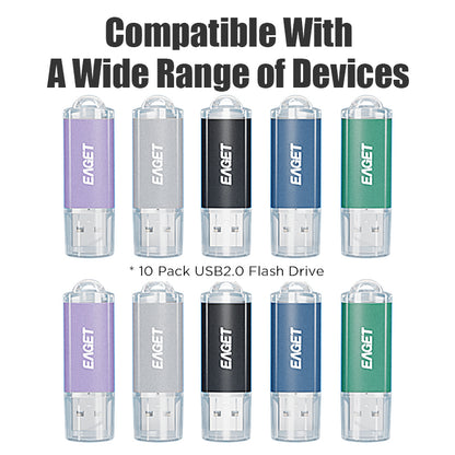 10pcs USB 2.0 colorful 4GB Flash Drive - High-Speed Portable Keychain Flash Pen Drive, Durable USB Memory Stick