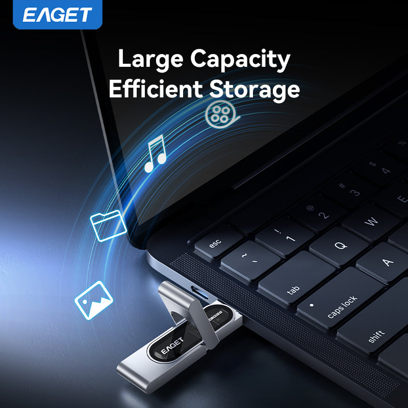 1TB/512GB Solid-State Flash Drive, 20Gbps High Speed Transmission, USB3.2 to Type-C Dual-interface