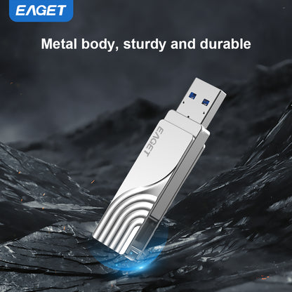 2-in-1 USB-A to Typc-C USB3.2 Flash Drive OTG Metal U Disk, 360° rotates USB Memory Stick, 32GB/64GB128GB/256GB/512GB/1TB High Speed Memory Stick Pen Drive