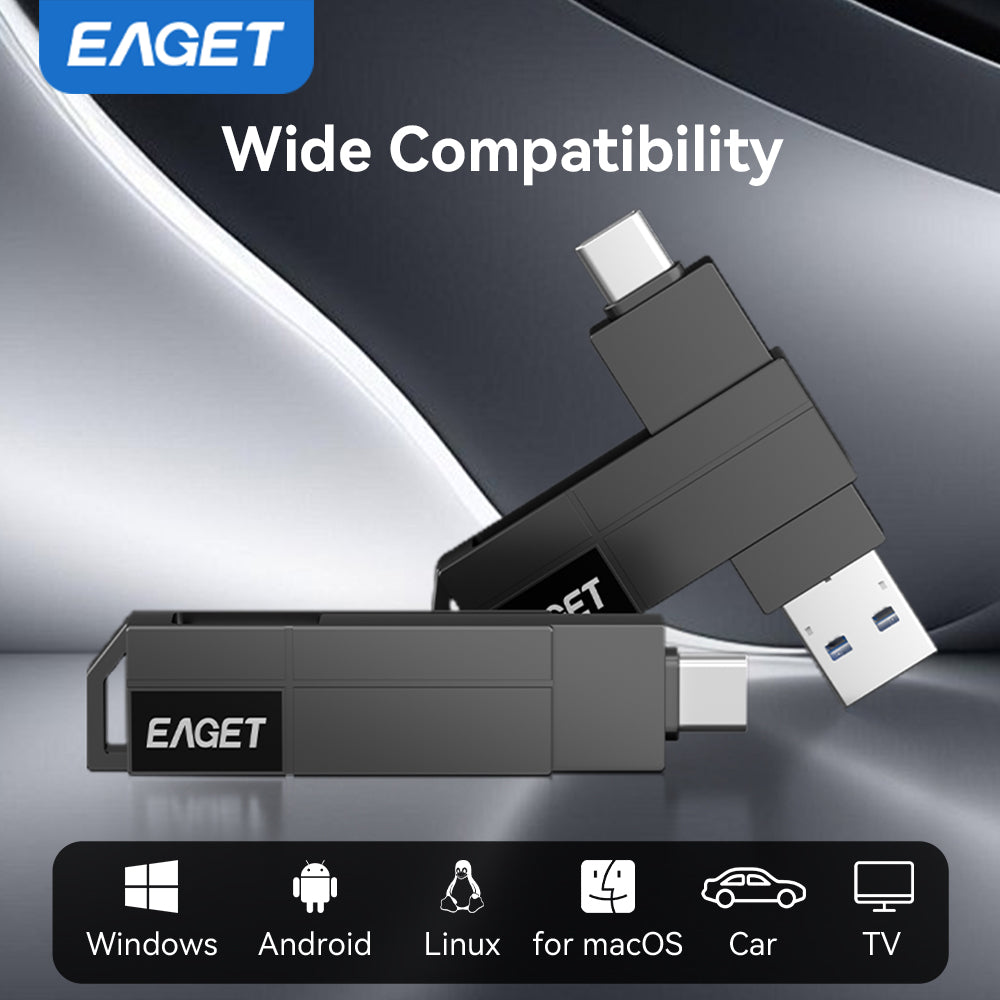 2-in-1 360° rotates USB3.2 Memory Stick, USB-A to Typc-C Flash Drive OTG Metal U Disk, High Speed Memory Stick Pen Drive 32GB/64GB128GB/256GB/512GB/1TB