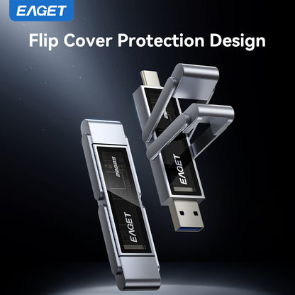 1TB/512GB Solid-State Flash Drive, USB3.2 to Type-C Dual-interface, 20Gbps High Speed Transmission