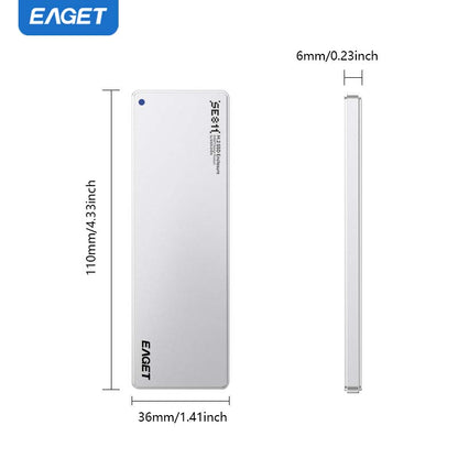 Ultra-thin SSD Enclosure | 6mm Thick, NVMe M.2 Adapter, Supports NVMe Interface Only, USB 3.2 Gen 2 (10 Gbps), Suitable for 2230/ 2242/ 2260/ 2280 Form Factor SSDs, Aluminum Alloy,  without SSD