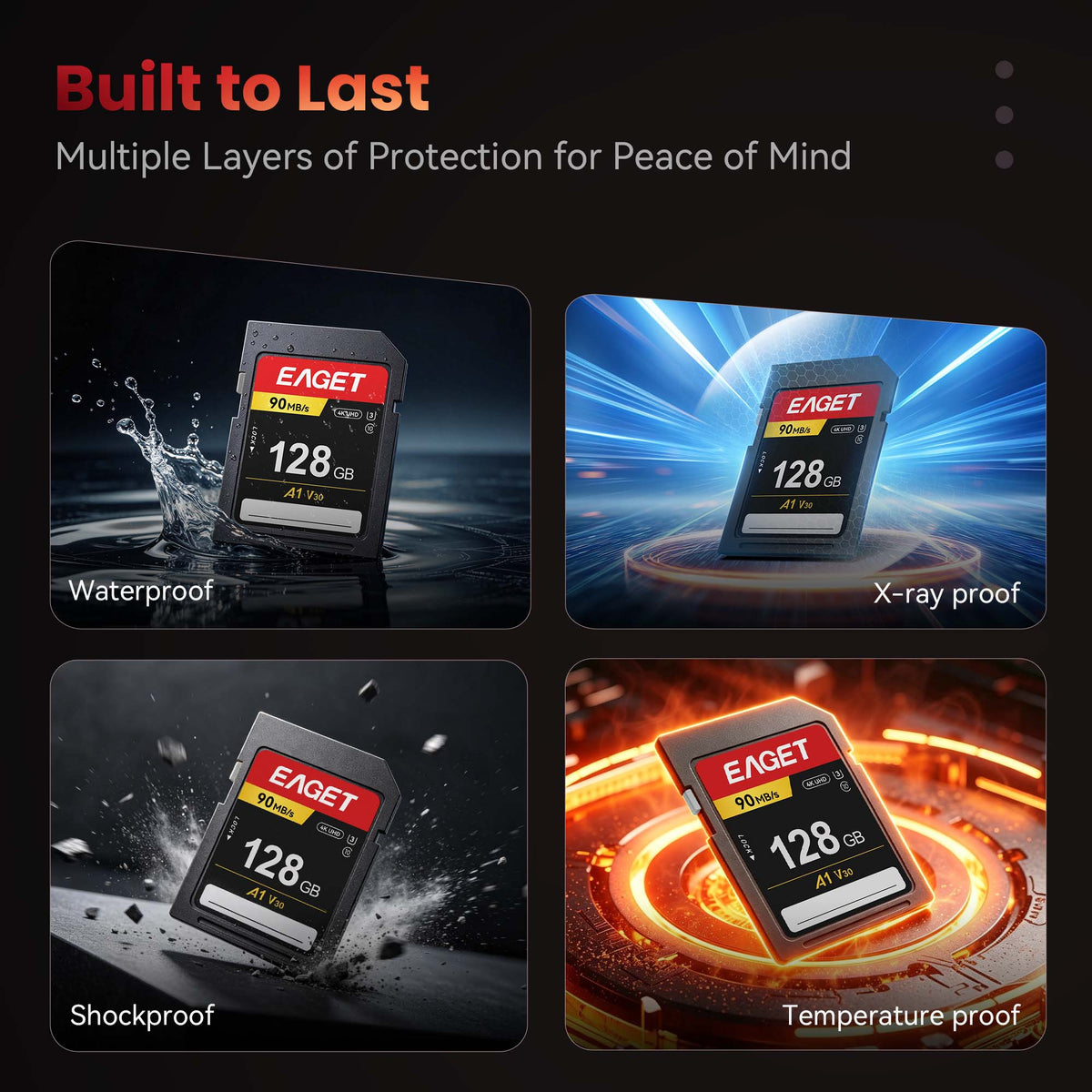 Extreme SD UHS-I Memory Card, 512GB/256GB/128GB/64GB/32GB, Compatible With Camera, High-Speed Data Storage for Photography & Video, for DSLR Cameras, Dslr Accessories