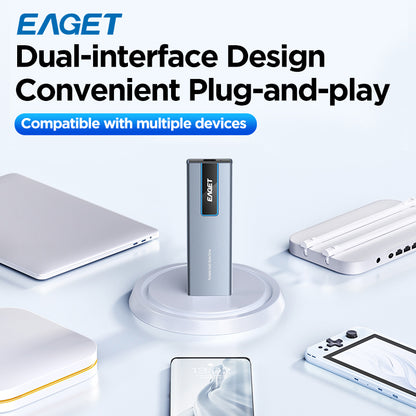 EAGET 1TB USB-C External Solid State Drive USB 3.2 Gen 2 Type C SSD Up to 560MB/s SSD External Hard Drive Laptop Storage