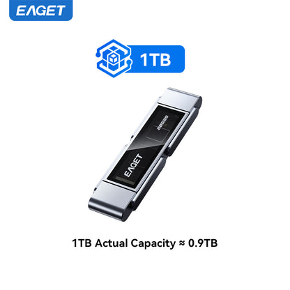 1TB/512GB Solid-State Flash Drive, USB3.2 to Type-C Dual-interface, 20Gbps High Speed Transmission